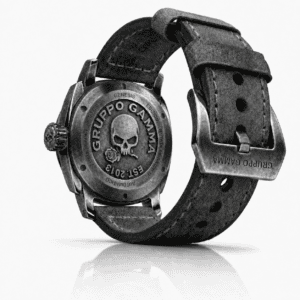 Gruppo Gamma Genesis 2026 Italian Limited Edition engraved caseback and black leather strap